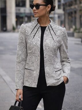 90s RAVEL Swirl Blazer Abstract Artcore Minimalist Chic Jacket